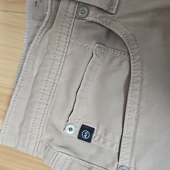AG The graduate jeans pants straight leg relaxed zipper button beige tan 36 x 28 - Picture 6 of 12